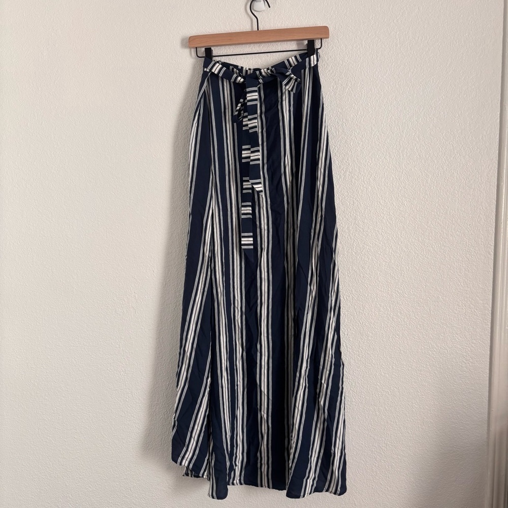 Show Me Your Mumu Women's Size XS Blue/White Stripe Siren Wrap Maxi Skirt - Picture 2 of 5